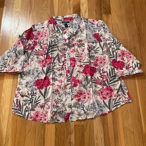 🆕 NWT Karen Scott 3X 100% Cotton 3/4 Sleeve Shirt